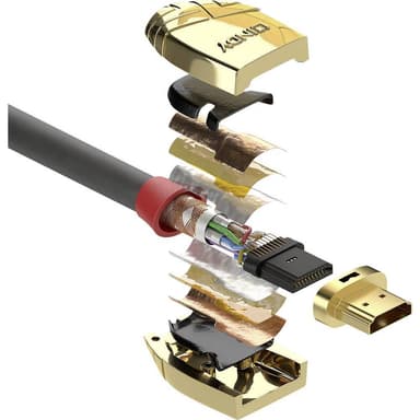 LINDY HDMI Anslutningskabel 10.00 m 37866 Grå [1x HDMI