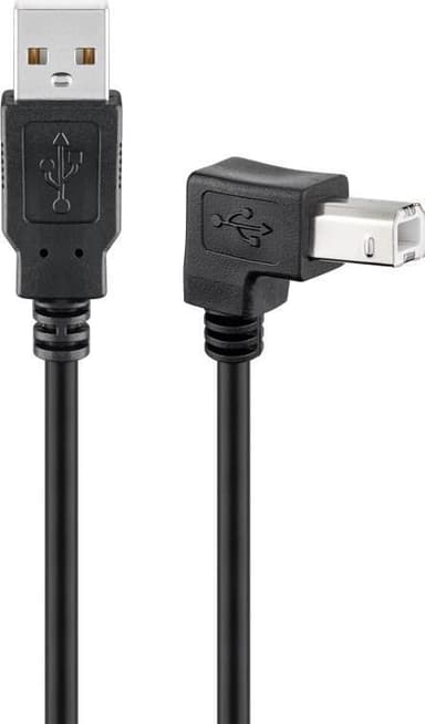 Goobay USB 2.0 höghastighetskabel, 90°, svart
