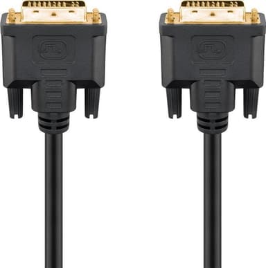 Goobay DVI-I Full HD-kabel Dual Link, Guldpläterad