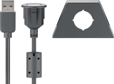 Goobay USB 2.0 höghastighetsförlängningskabel med kabelhållare, svart
