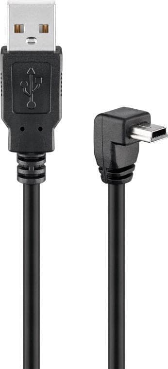 Goobay USB 2.0 höghastighetskabel 90°, svart