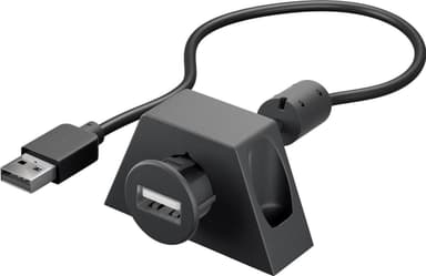 Goobay USB 2.0 höghastighetsförlängningskabel med kabelhållare, svart