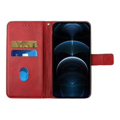 SKALO Samsung S22+ Embossed Plånboksfodral i PU-Läder - Röd