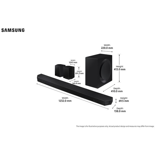 Samsung Q995B soundbar med subwoofer