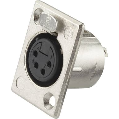 Neutrik NC4FP1 NC4FP1 XLR-kontakter Flänsanslutning rak