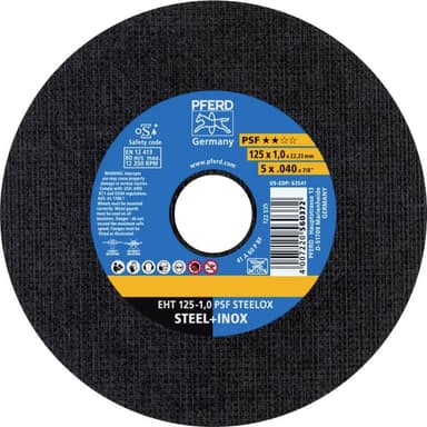Separationspår rakt 125 mm 22.23 mm PFERD EHT 125-1,0