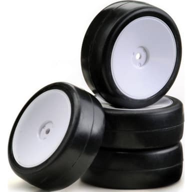 Absima 1:10 Touringbil Kompletta hjul Slick Disk Vit 4