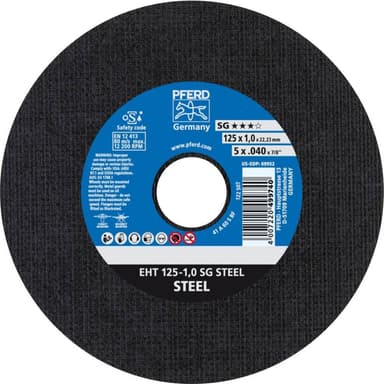 Separationspår rakt 125 mm 22.23 mm PFERD SG STEEL