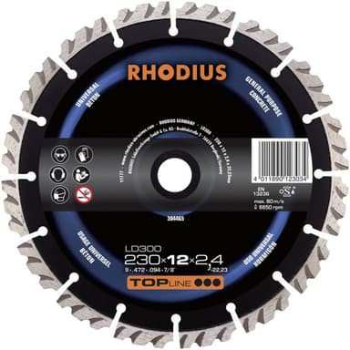 Diamantkapskiva Rhodius 304465 Diameter 230 mm 1 st