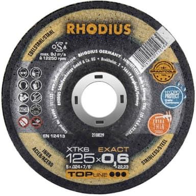 Kapskiva bockad 125 mm 22.23 mm Rhodius XTK6 EXACT