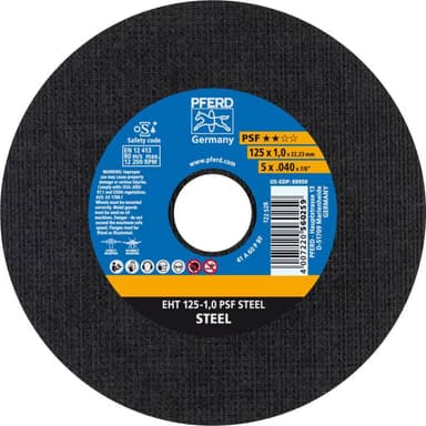 Separationspår rakt 125 mm 22.23 mm PFERD PSF STEEL