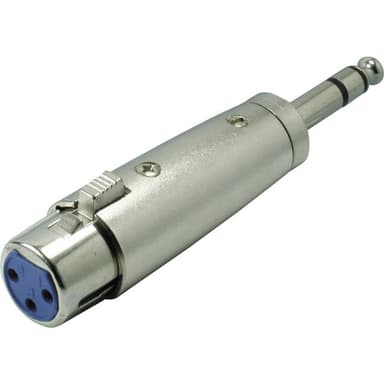 XLR-adapter XLR-honkontakt - Teleplugg 6.35 mm Stereo