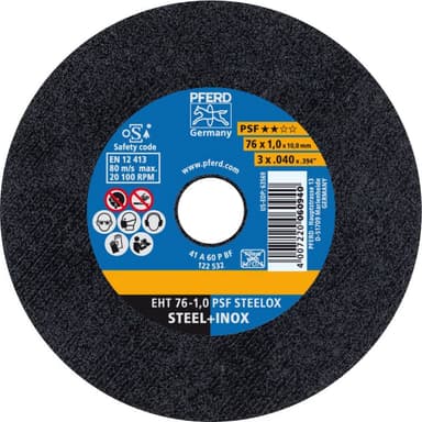 Separationspår rakt 76 mm 10 mm PFERD PSF STEELOX
