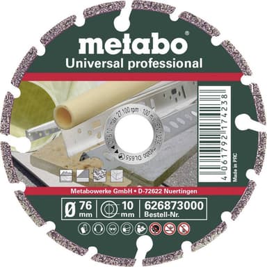Diamantkapskiva 1 st 76 mm 10 mm Metabo UP Professional