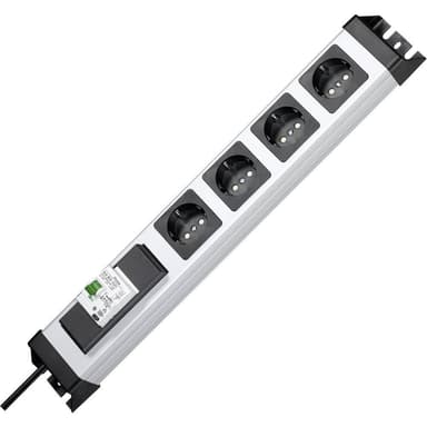 Kopp 228120012 Grenuttag 4x Grå, Svart Skyddskontakt