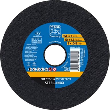 Separationspår rakt 125 mm 22.23 mm PFERD PSF STEELOX