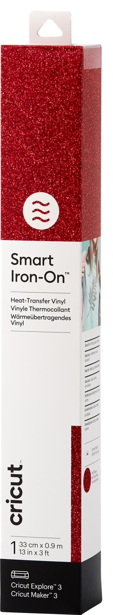Cricut Smart Iron-On Glitter ark 33x91 (röd glitter)