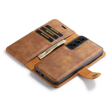 DG MING Samsung S22 2-i-1 Magnet Plånboksfodral - Brun