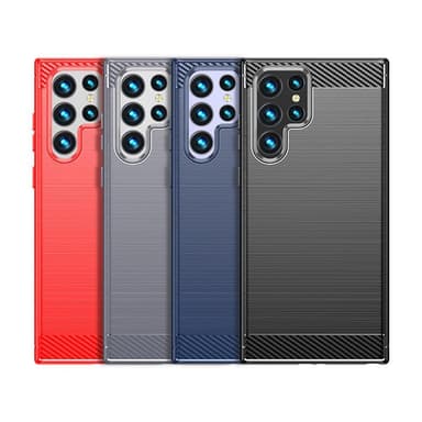 SKALO Samsung S22 Ultra Armor Carbon Stöttåligt TPU-skal - Svart