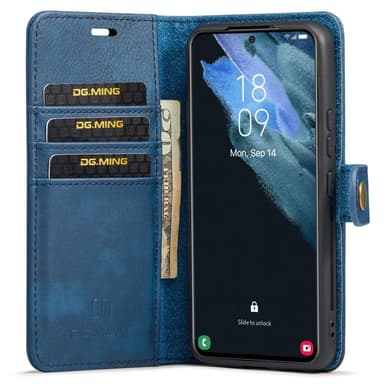 DG MING Samsung S22 2-i-1 Magnet Plånboksfodral - Blå