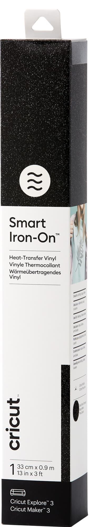 Cricut Smart Iron-On Glitter ark 33x91 (svart glitter)