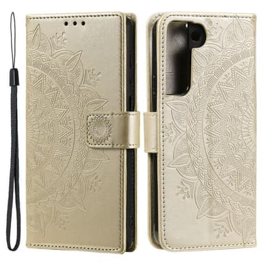 SKALO Samsung S22 Mandala Plånboksfodral - Guld