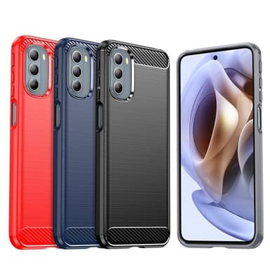 SKALO Moto G51 Armor Carbon Stöttåligt TPU-skal - Blå