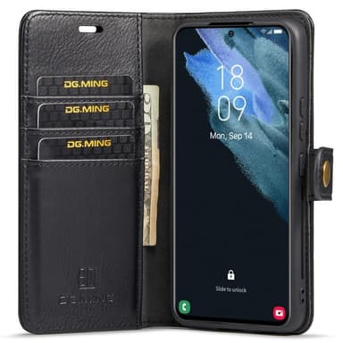 DG MING Samsung S22 2-i-1 Magnet Plånboksfodral - Svart