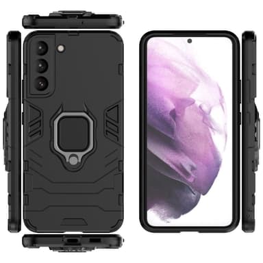 SKALO Samsung S22+ Armor Hybrid Metallring skal - Svart