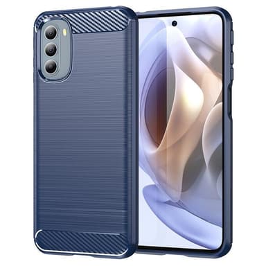 SKALO Moto G51 Armor Carbon Stöttåligt TPU-skal - Blå