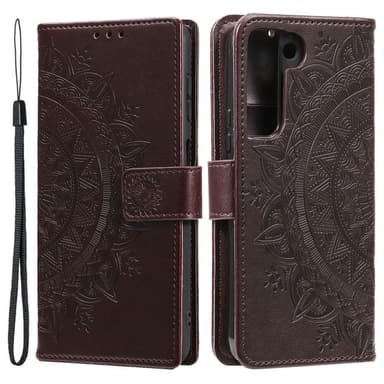 SKALO Samsung S22 Mandala Plånboksfodral - Mörkbrun