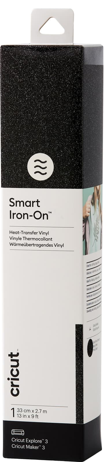 Cricut Smart Iron-On glitterark 33x273 (svart glitter)