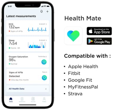 Withings ScanWatch hybrid smartwatch 43mm (blå)