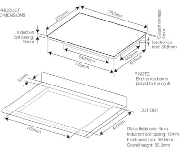 Witt Induktionshäll WE784FSNW (80cm)