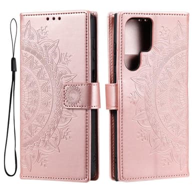 SKALO Samsung S22 Ultra Mandala Plånboksfodral - Roséguld