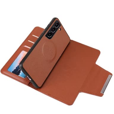 SKALO Samsung S22+ DOLIZMA 2 i 1 Magnet Plånboksfodral - Brun