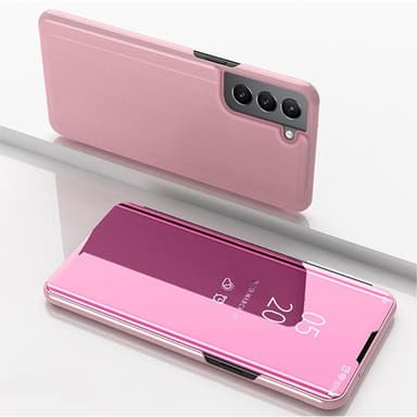 SKALO Samsung S22 Clear View Spegel fodral - Rosa