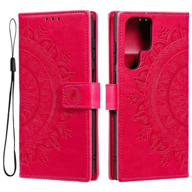 SKALO Samsung S22 Ultra Mandala Plånboksfodral - Röd
