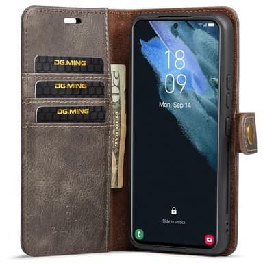 DG MING Samsung S22 2-i-1 Magnet Plånboksfodral - Grå