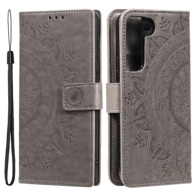 SKALO Samsung S22 Mandala Plånboksfodral - Grå