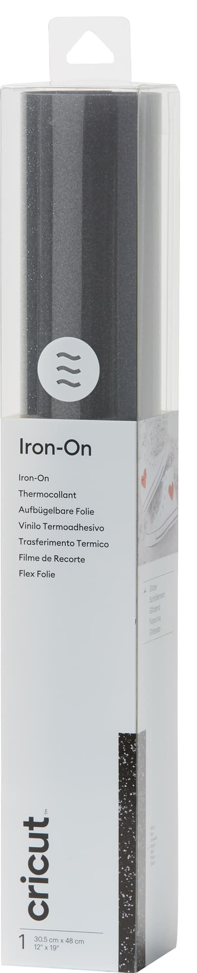 Cricut Iron-On Glitter ark 30x48cm (svart)