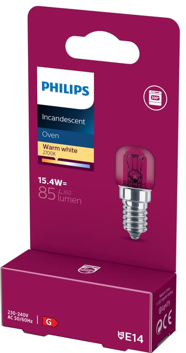 Philips ugnsglödlampa 15.4W E14 871951433453300