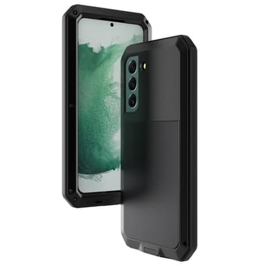 Samsung Galaxy S21 FE Silikon Metall Hybrid Skal härdat glas Antidamm