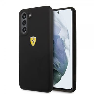 Ferrari Samsung Galaxy S21 FE Skal Metal Logo Svart