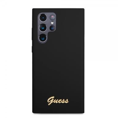 Guess Samsung Galaxy S22 Ultra Skal Script Metal Logo Svart