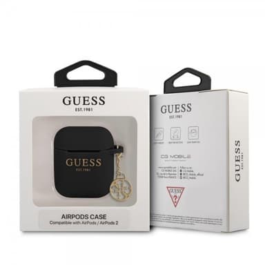 Guess AirPods 1/2 Skal 4G Charms Svart