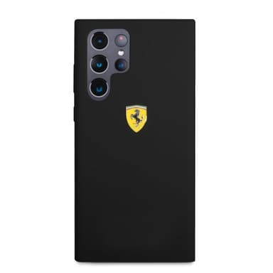Ferrari Samsung Galaxy S22 Ultra Skal Metal Logo Svart
