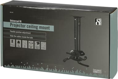 DELTACO takfäste för projektor, 302-402mm höjd, max 15kg (ARM-500L)