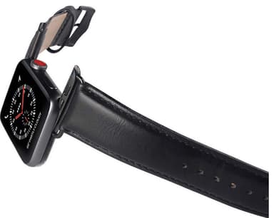Buffalo läderrem för Apple Watch 38/40/41mm (svart)