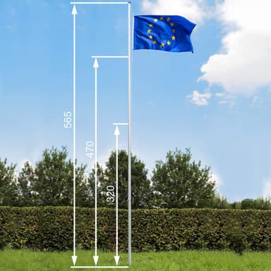 tectake Aluminium Flaggstång - Europa